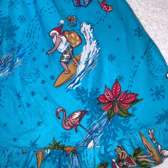 Hawaii Hangover tropical Santa Christmas ruffle sleeveless dress size 8 - Picture 5 of 9